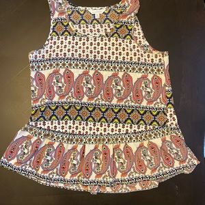 Charming Charlie Paisley peplum blouse